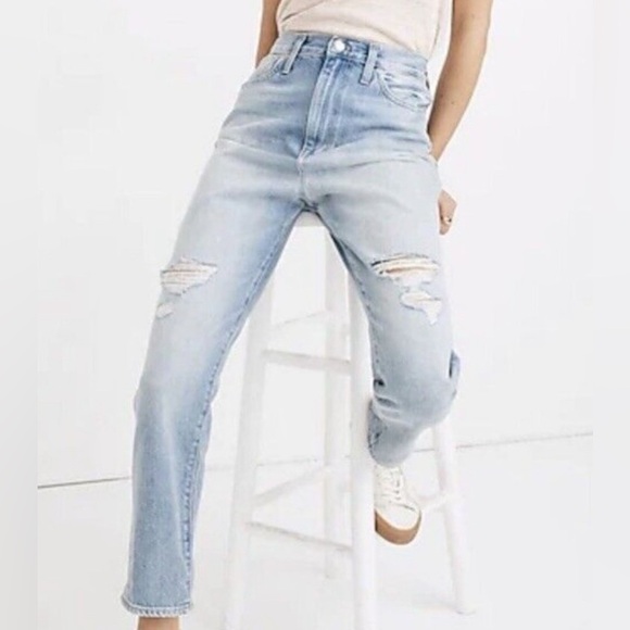 MADEWELL The MOMJEAN in Gilford Wash Ripped Edition High Rise size 30 - Picture 11 of 11